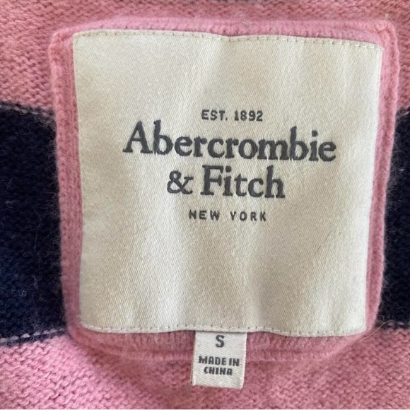 y2k Abercrombie & Fitch knit striped long cardigan- Pink and Navy - Size Small - Picture 4 of 11